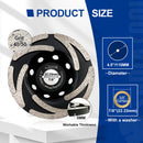 SHDIATOOL 4.5" Turbo Row Diamond Grinding Cup Wheel Hard for Concrete Granite Marble with 7/8 Inch Arbor