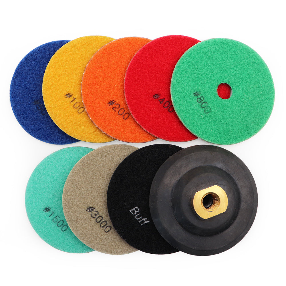 4 inch Professional Wet Polishing Pads for Marble Granite 8pcs/set - SHDIATOOL
