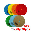 SHDIATOOL 4"/5"Dry Diamond Polishing Pad for Granite Marble Mixed Grits 10Sets - SHDIATOOL