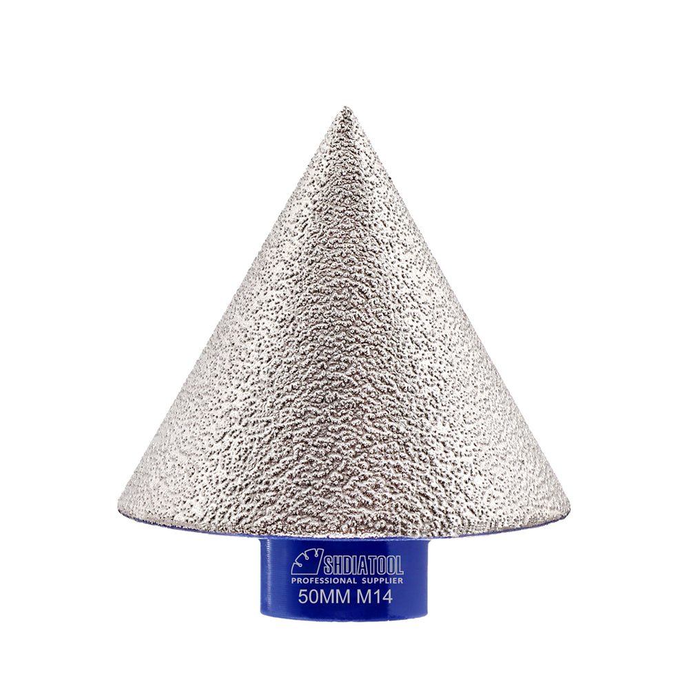 SHDIATOOL Diamond Beveling Chamfer Bits 5/8-11 or M14 or M10 Thread for Granite Marble Tiles Existing Holes Enlarging Polishing Shaping Dia 20/35/50/75mm - SHDIATOOL