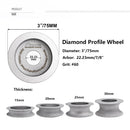 SHDIATOOL 3"/75mm Diamond Grinding Disc of Half-Round Edge 2pcs Marble Granite - SHDIATOOL