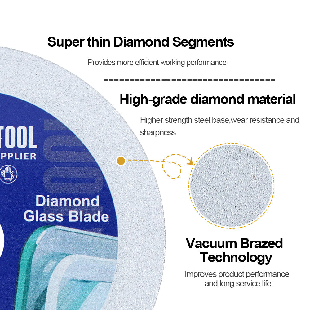 DE Warehouse SHDIATOOL Diamond Cutting Grinding Glass Disc 1pc 125mm Saw Blade for Glass Ceramic