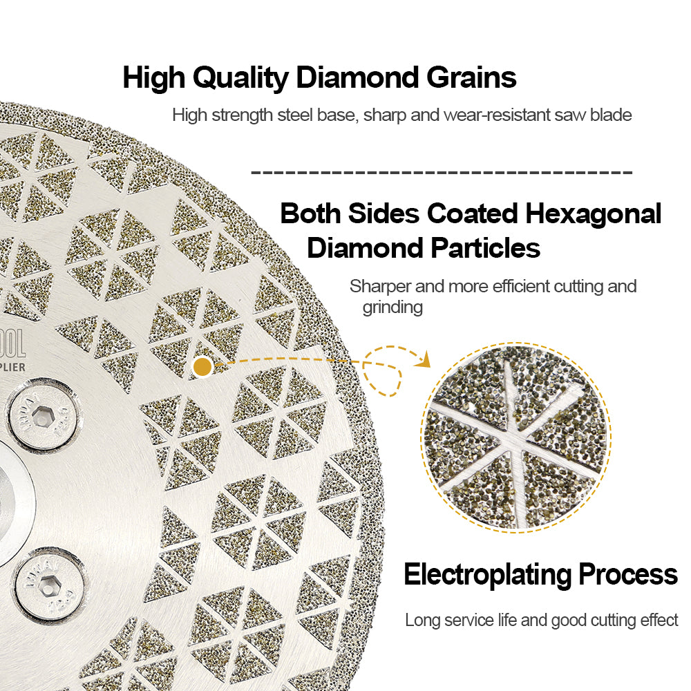 Electroplated Cutting Grinding Disc Double Side M14 or 5/8-11 Flange