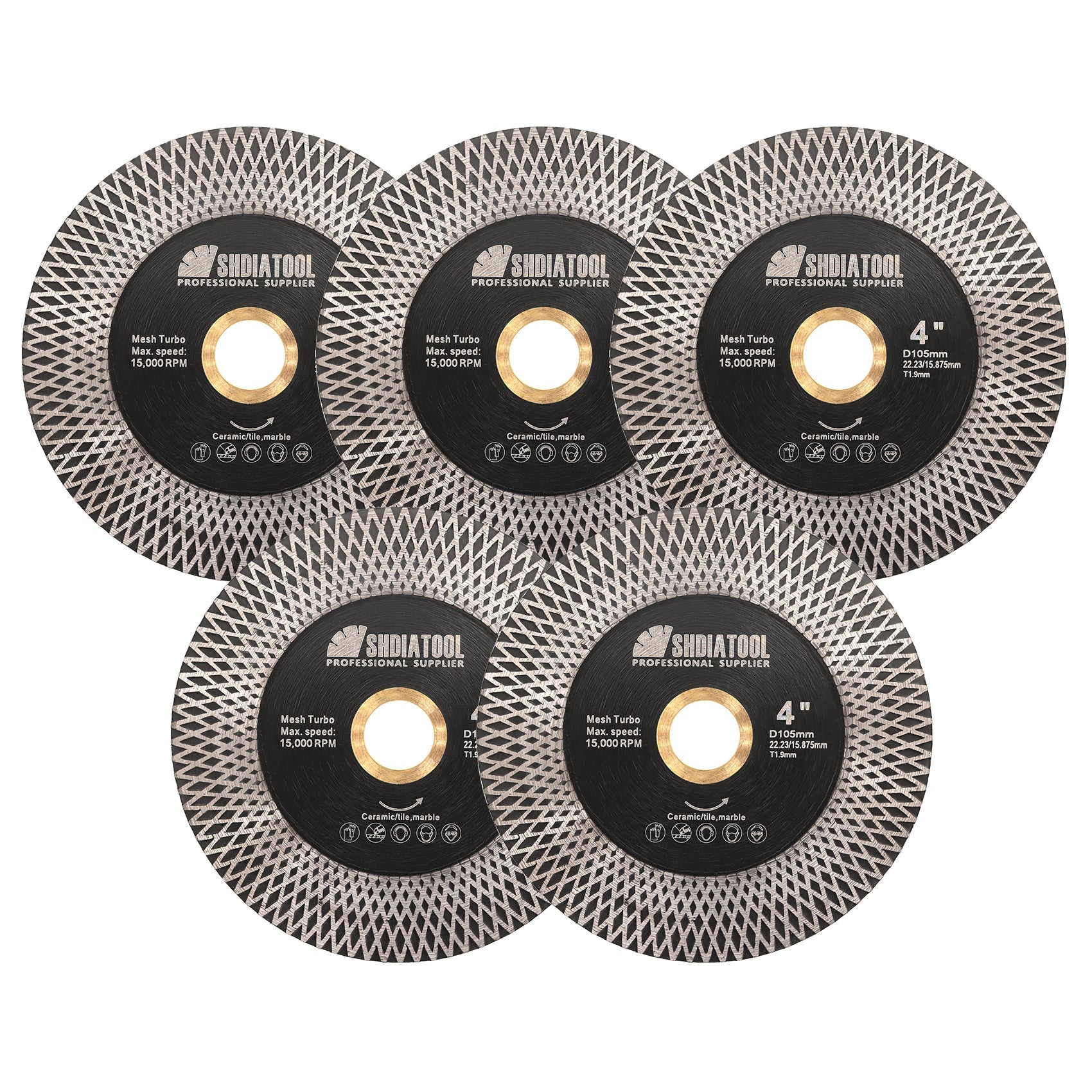 SHDIATOOL X Mesh Turbo Blade Tile Ceramic Marble Double Sided Diamond Cutting Grinding Disc US Warehouse