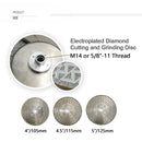 Electroplated Diamond Cutting Grinding Disc Single Side Coated M14 or 5/8-11 Flange for Granite - SHDIATOOL