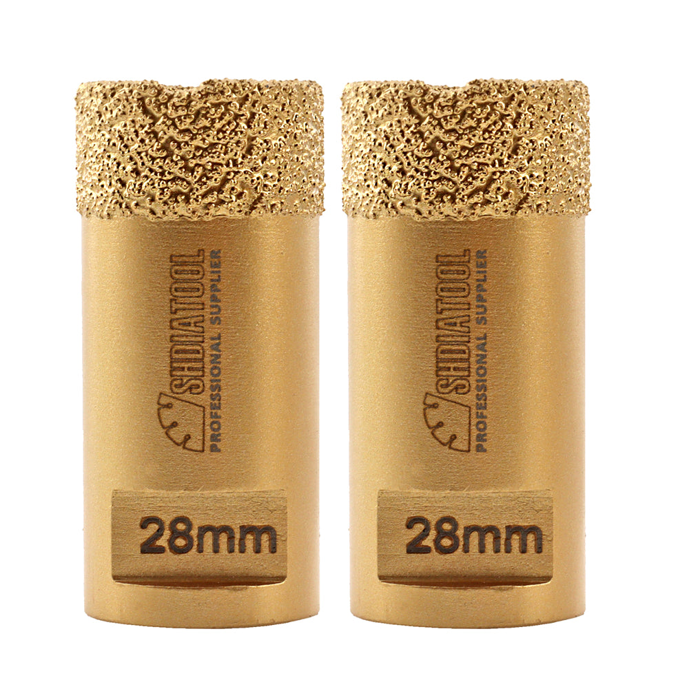 SHDIATOOL 1pc M14 thread Vacuum Brazed Dry Diamond Drilling Core Bits for Ceramic Tile Hole Saw Marble Porcelain Stone - SHDIATOOL
