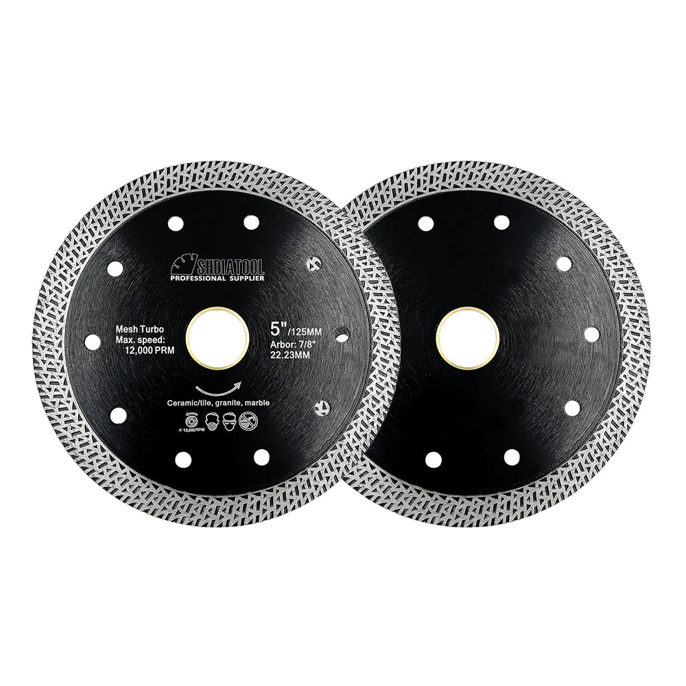 SHDIATOOL Mesh Turbo Saw Blade 1pc 4"/4.5"/5" Cutting for Granite Ceramic US Warehouse