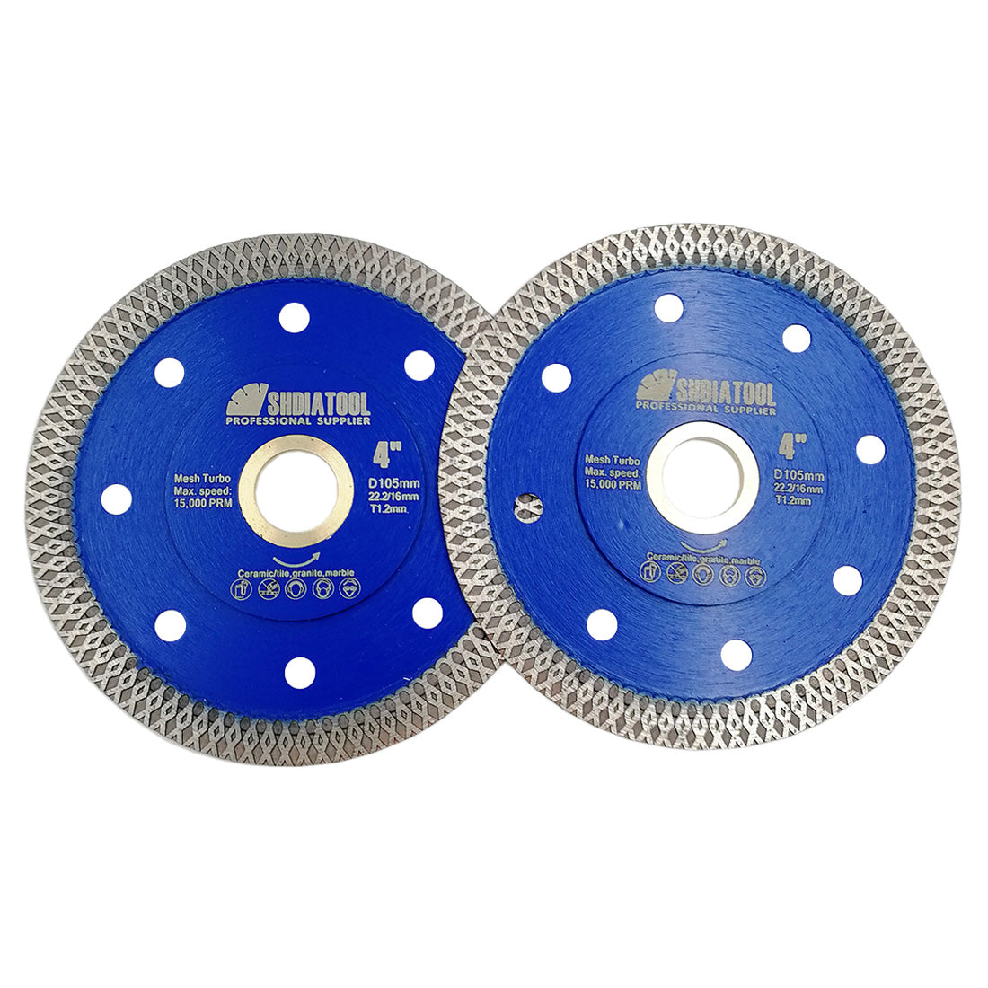 SHDIATOOL 4"/4.5"/5" X Mesh Turbo Diamond Saw Blade Cutting Ceramic Porcelain Marble US Warehouse