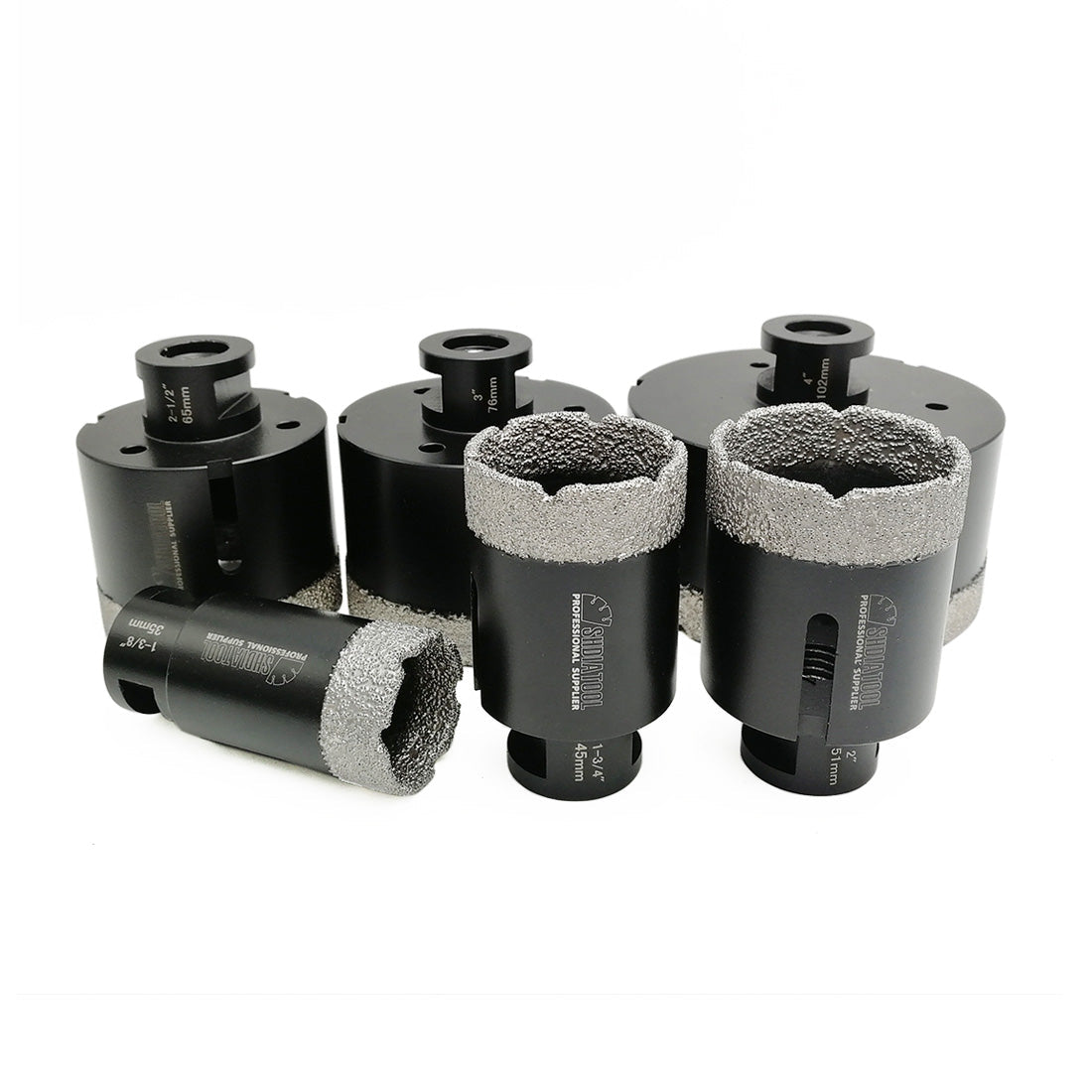 SHDIATOOL Diamond Core Drill Bits Set(6pcs) for Porcelain Tile Granite Marble 5/8-11 - SHDIATOOL