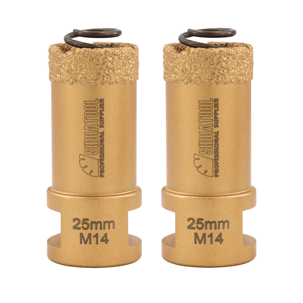 SHDIATOOL 1/2/3pcs Diamond Drill Bits 20/25/35/50mm Spring Core Bits for Porcelain Ceramic Granite Marble Hole Saw M14 Thread