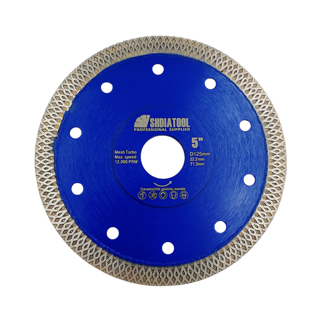 SHDIATOOL Diamond Saw Blade Cutting Porcelain Tile Ceramic Granite Marble 5"