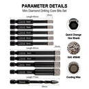 Diamond Core Bit 10pcs Granite Marble Masonry Concrete Hole Saw Quick-fit Shank