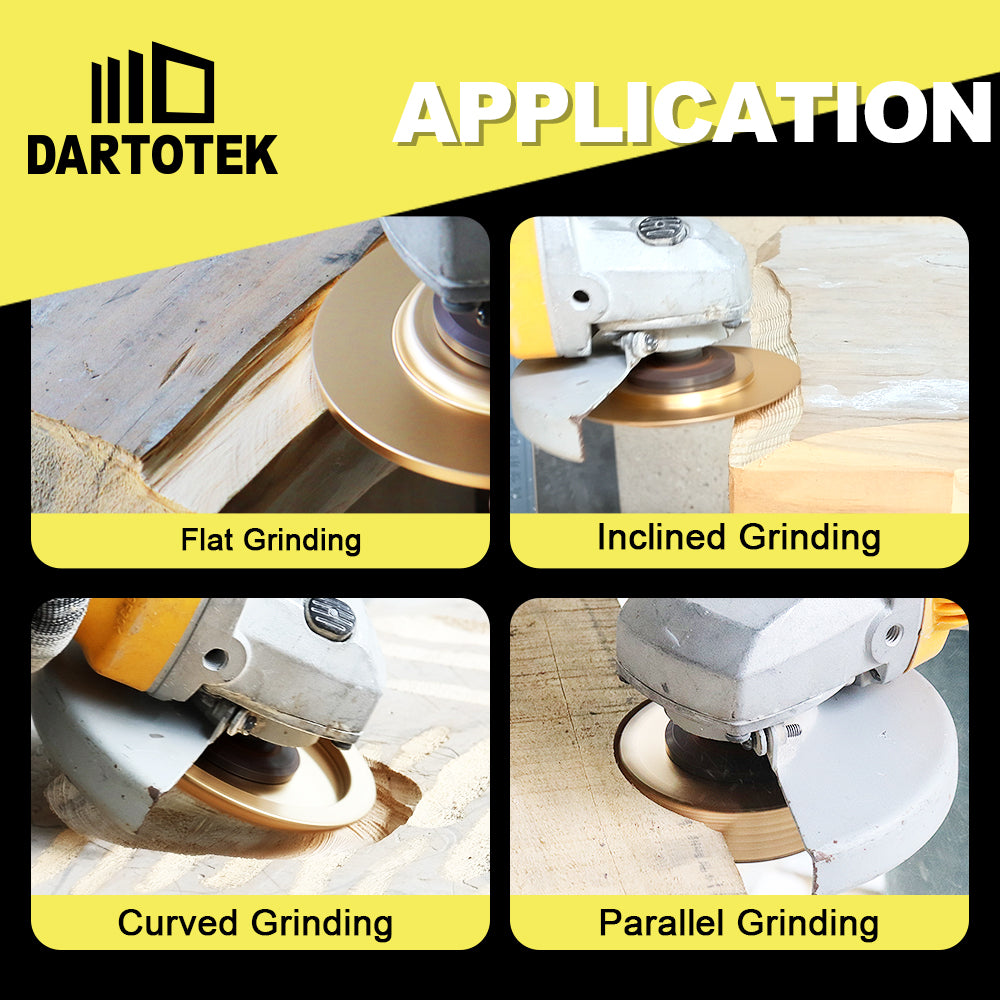 DARTOTEK 1pc 75/100/125mm Wood Grinding Wheel Cup Wheel Milling Disc Plate Carving Profile Plain Bevel Camber Bowl Abrasive Tool Trimming