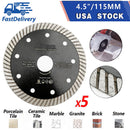 Superthin Turbo Blade Cutting Porcelain Ceramic Tile Granite 4" 4.5" 5" 5pcs USA Warehouse - SHDIATOOL