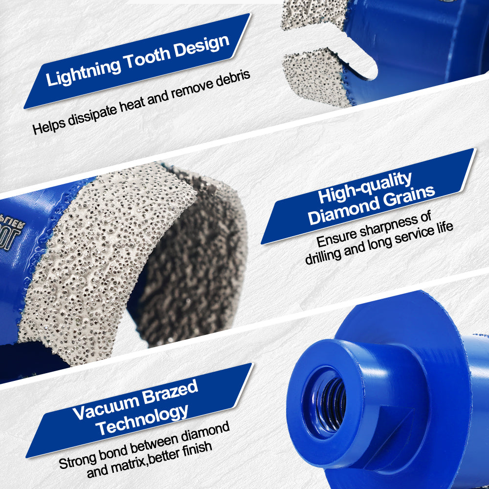 Shdiatool 1/2pcs Diamond Drill Core Bits For Washing Basin Water Sink Hole Saw Tile Granite Marble Countertop Drilling Crown