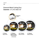 Diamond Metal Cutting Disc 4"/4.5"/5"for Steel Tube Iron Rebar Angle Steel Saw Blade - SHDIATOOL
