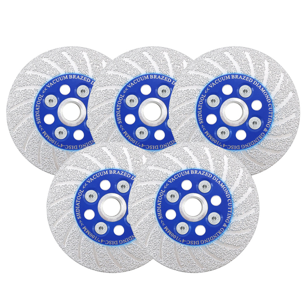 Cutting Grinding Disc 5pcs 4/4.5/5" Granite Marble Concrete Saw Blade M14 or 5/8-11 Flange