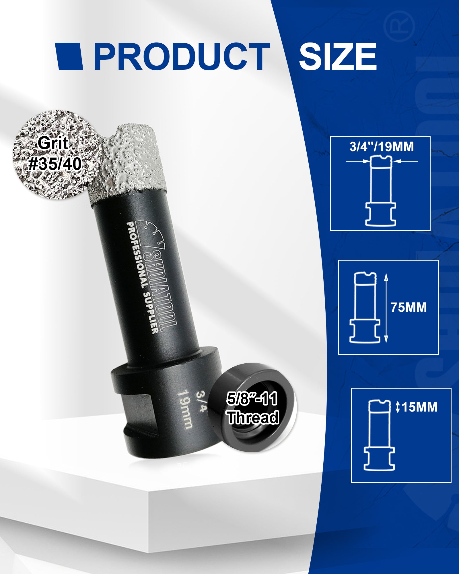 Diamond Core Drill Bits Porcelain Ceramic Tile Marble Brick1/4 Inch to 6 Inch 5/8-11