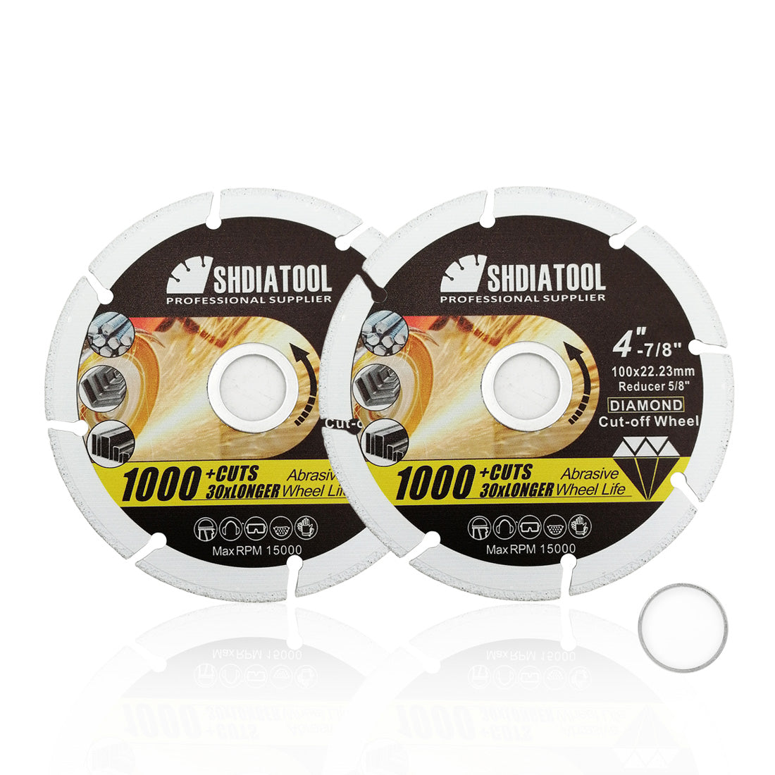 Diamond Metal Cutting Disc 4"/4.5"/5"for Steel Tube Iron Rebar Angle Steel Saw Blade - SHDIATOOL