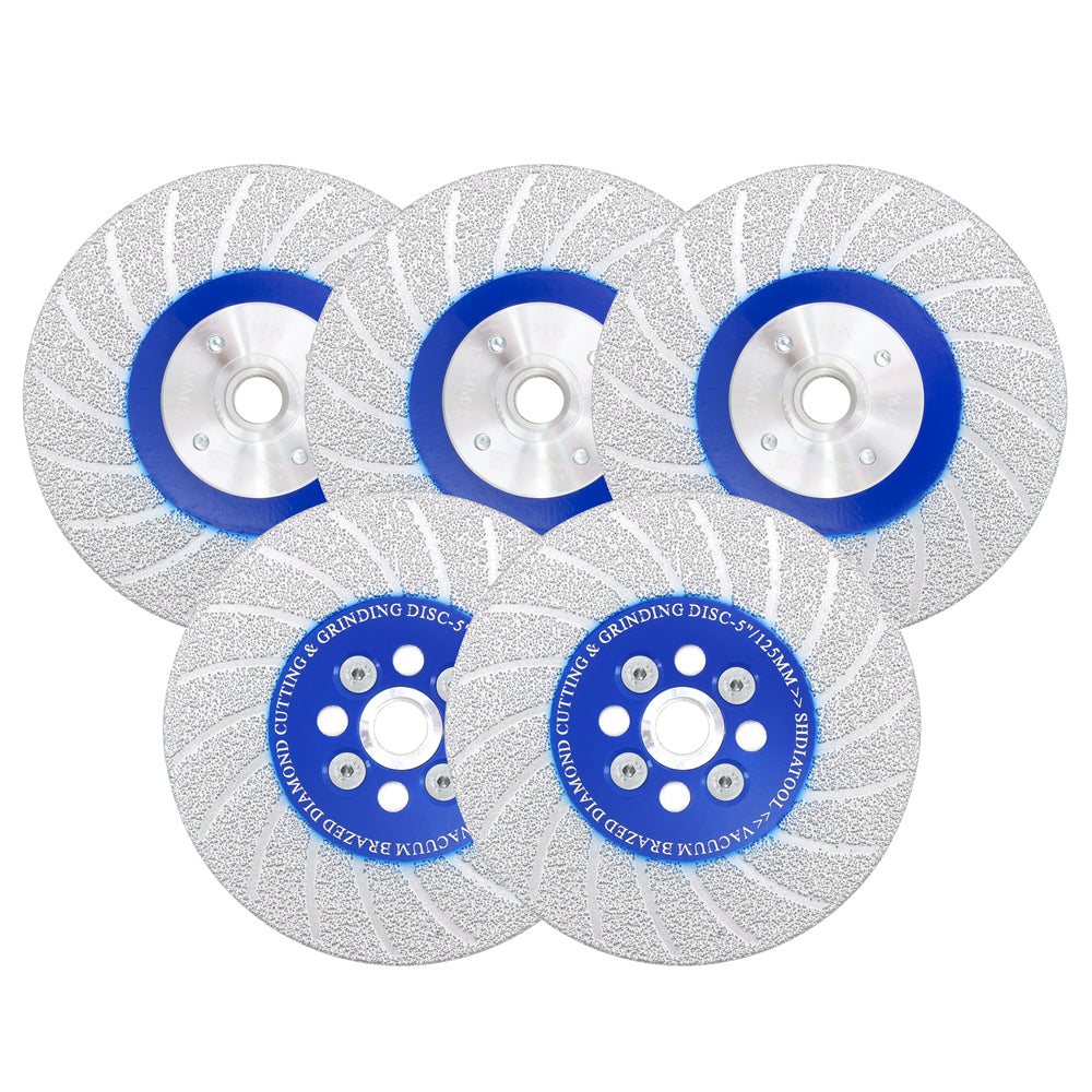 Cutting Grinding Disc 5pcs 4/4.5/5" Granite Marble Concrete Saw Blade M14 or 5/8-11 Flange