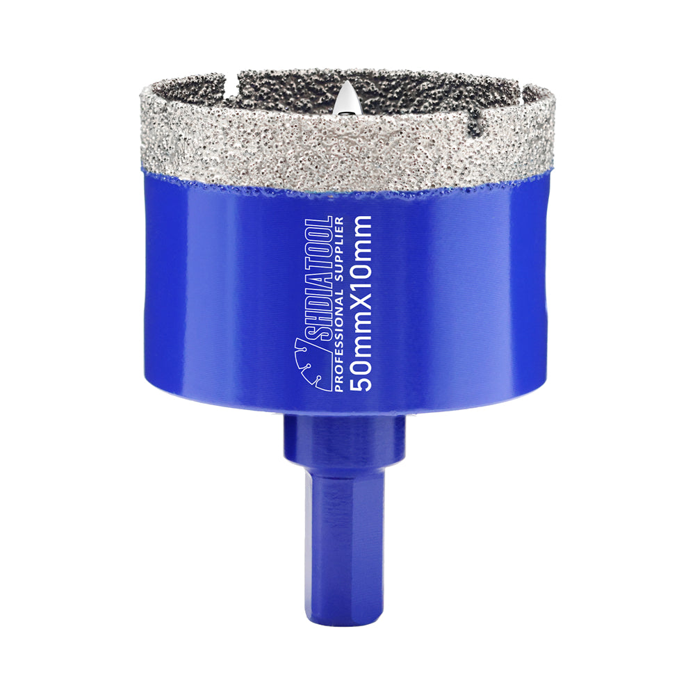Shdiatool 1/2/3pcs 20-68mm Vacuum Brazed Triangle Shank Drill Bit with Postion Drill Bit for Ceramic Tile Marble Granite