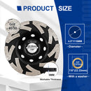 SHDIATOOL 4.5" 115mm Turbo Row Diamond Grinding Cup Wheel for Concrete Granite Marble with 7/8 Inch Arbor