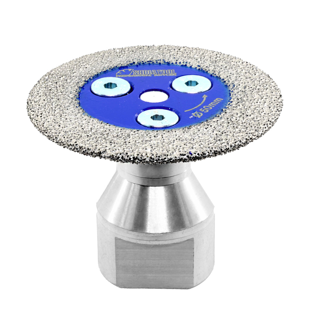 SHDIATOOL Diamond Engraving Saw Blade Vacuum Brazed 1pc or 2pcs Dia 40/50mm for Marble Granite Mini Cutting Disc M14 or 5/8"-11 Flange - SHDIATOOL