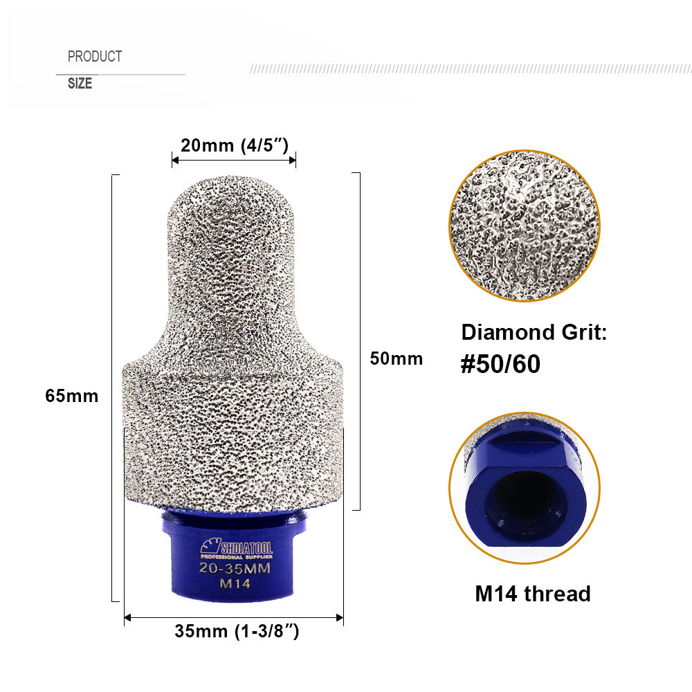 Diamond Finger Milling Bit M14 or 5/8-11 Enlarging Shaping in Tile Ceramic Granite - SHDIATOOL