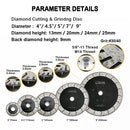 SHDIATOOL Turbo Saw Blade 3" 4.5" 5" 7" 9"Cutting Grinding Marble Concrete - SHDIATOOL