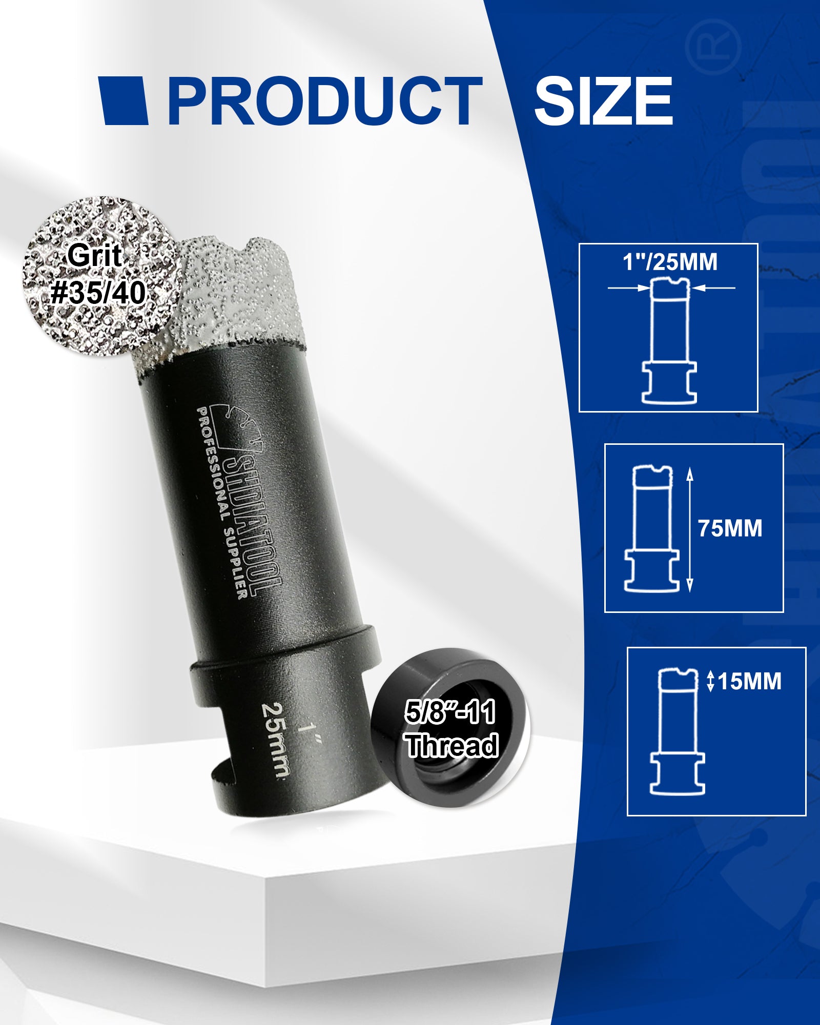 Diamond Core Drill Bits Porcelain Ceramic Tile Marble Brick1/4 Inch to 6 Inch 5/8-11