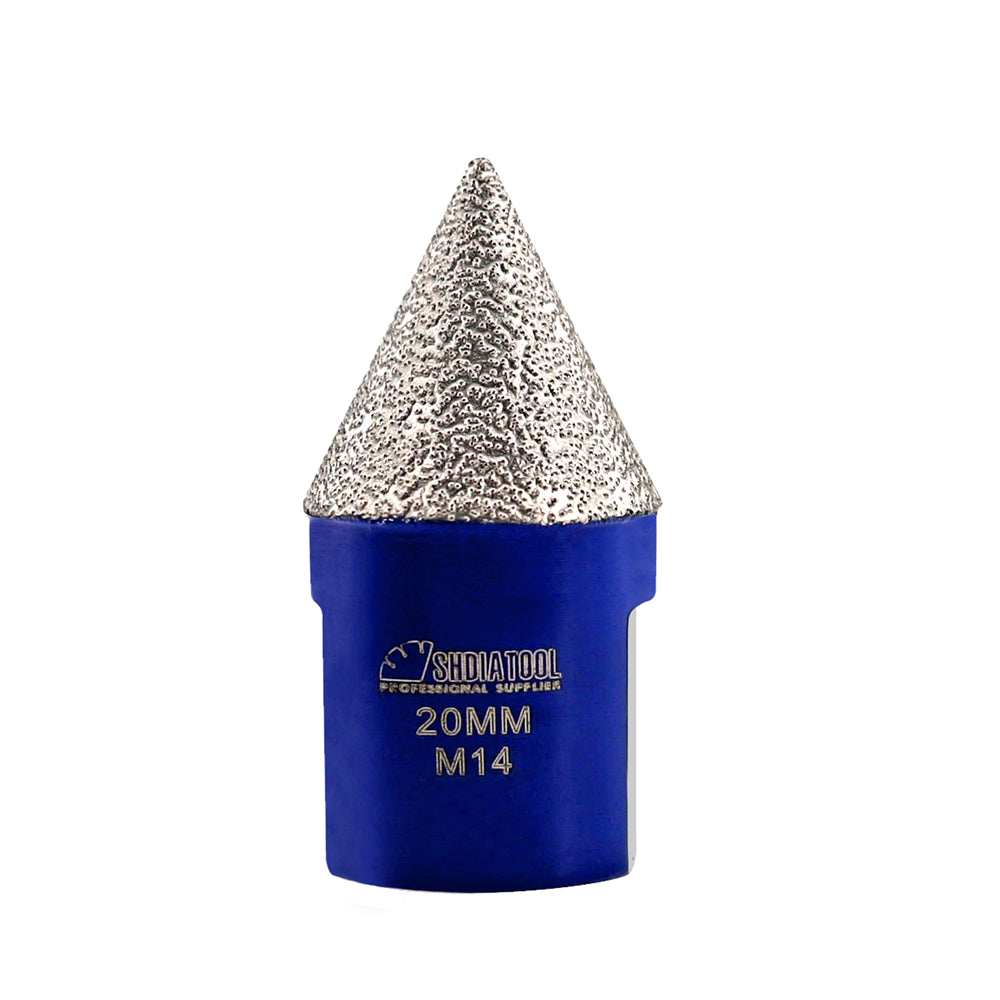 SHDIATOOL Diamond Beveling Chamfer Bits 5/8-11 or M14 or M10 Thread for Granite Marble Tiles Existing Holes Enlarging Polishing Shaping Dia 20/35/50/75mm - SHDIATOOL