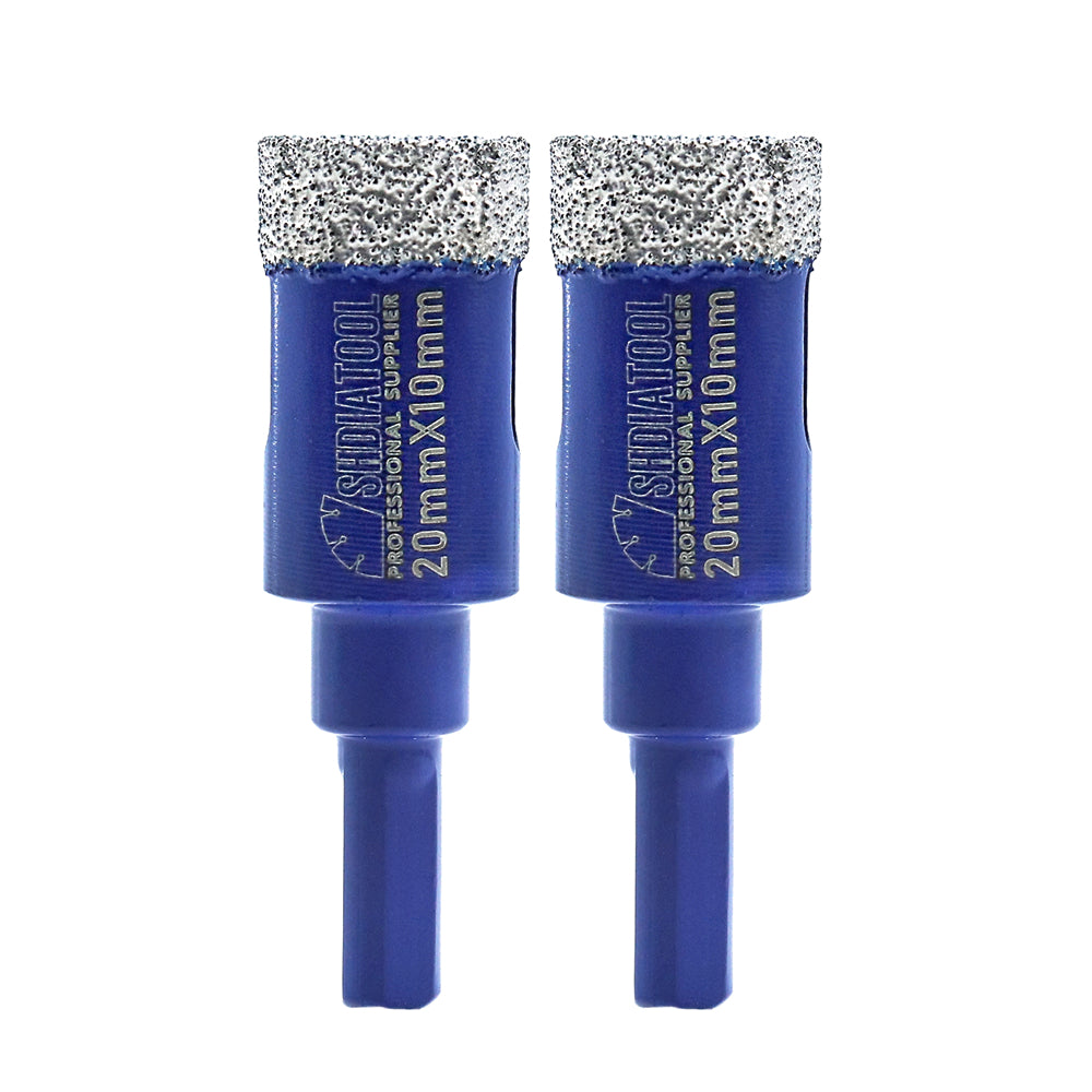 SHDIATOOL Diamond Drill Core Bits with Triangle Shank for Porcelain Tile Ceramic Granite Marble Masonry Stone Diamond Hole Saw Dia 20-68mm - SHDIATOOL