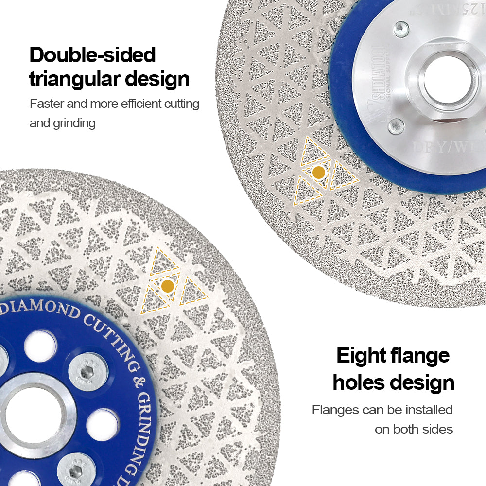 Saw Blades 5pcs 4/4.5/5"Cutting Grinding for Granite Concrete M14 or 5/8-11 Flange