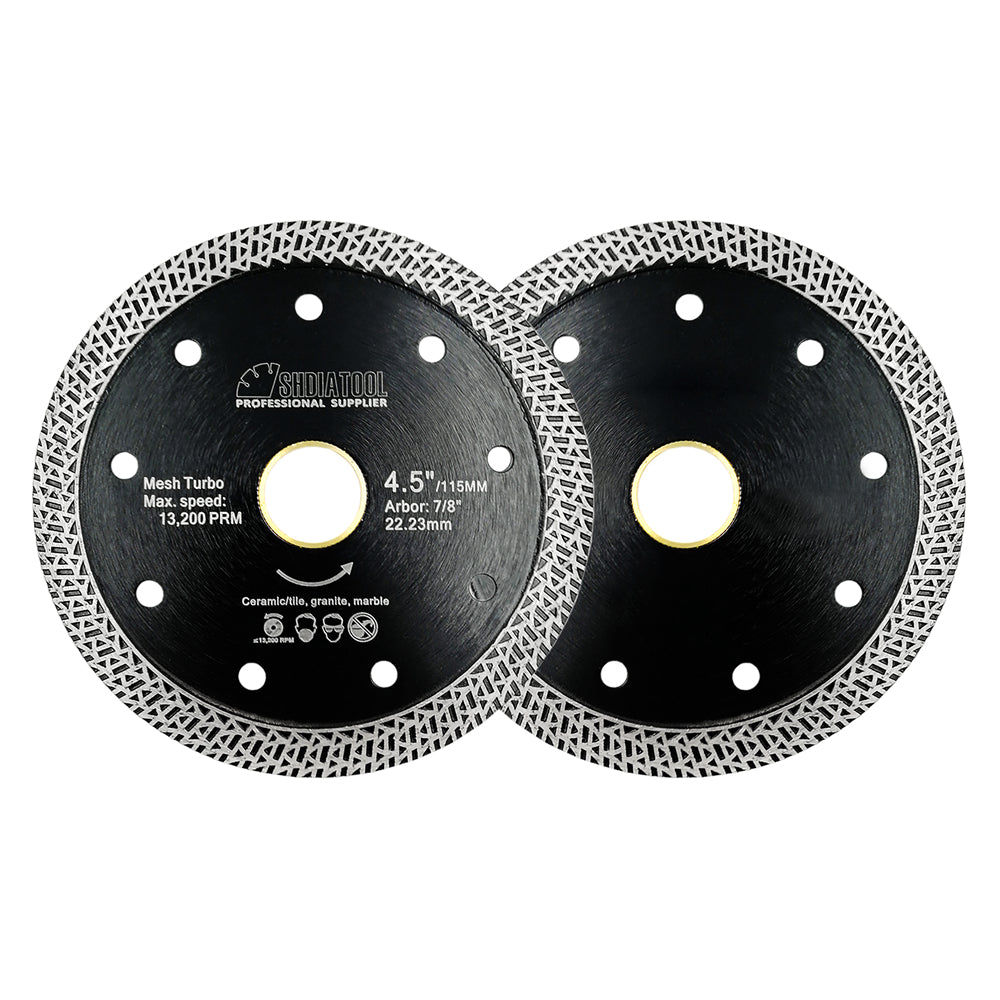 SHDIATOOL Mesh Turbo Saw Blade 1pc 4"/4.5"/5" Cutting for Granite Ceramic US Warehouse
