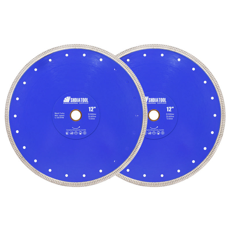 4"-14" X Mesh Turbo Diamond Blade Cutting for Tile Ceramic Porcelain Marble - SHDIATOOL