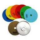 4inch Dry Diamond Polishing Pad for Granite 8pcs/set Mixed Grits Plus a Base Backer - SHDIATOOL