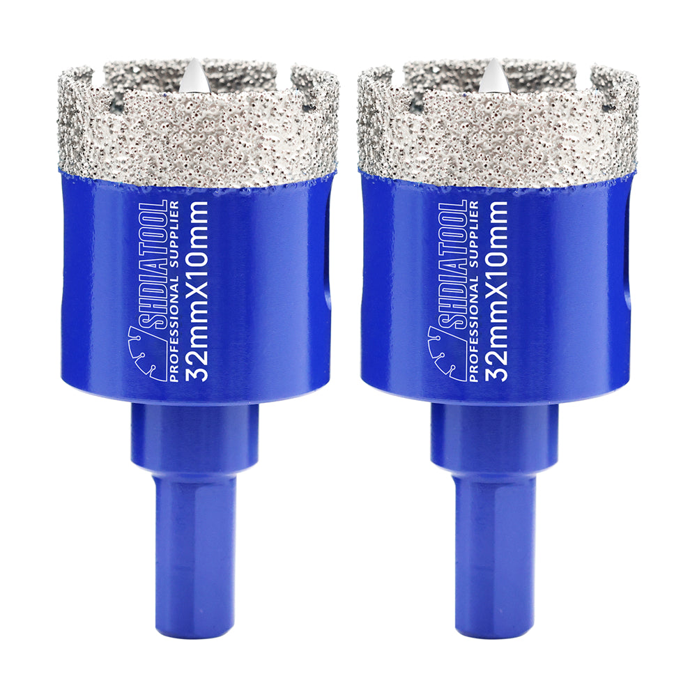 Shdiatool 1/2/3pcs 20-68mm Vacuum Brazed Triangle Shank Drill Bit with Postion Drill Bit for Ceramic Tile Marble Granite