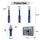 Diamond Drill Bits 4pcs/set Dia 6/6/8mm Core Bits Triangle Shank+20mm Chamfer Bit Granite Ceramic Marble Vacuum Brazed Hole Saw