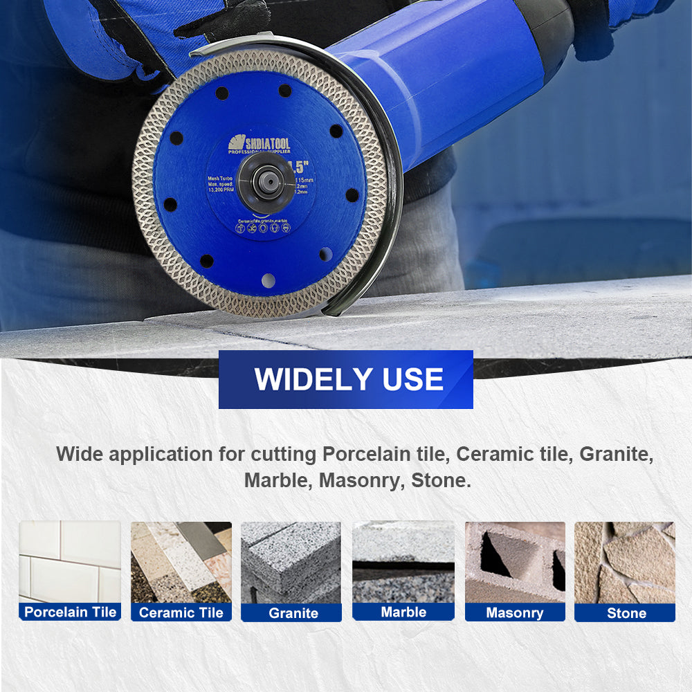 SHDIATOOL 2-Pack Tile Diamond Saw Blades - 3 Inch For Ceramic & Porcelain Dry Cutting