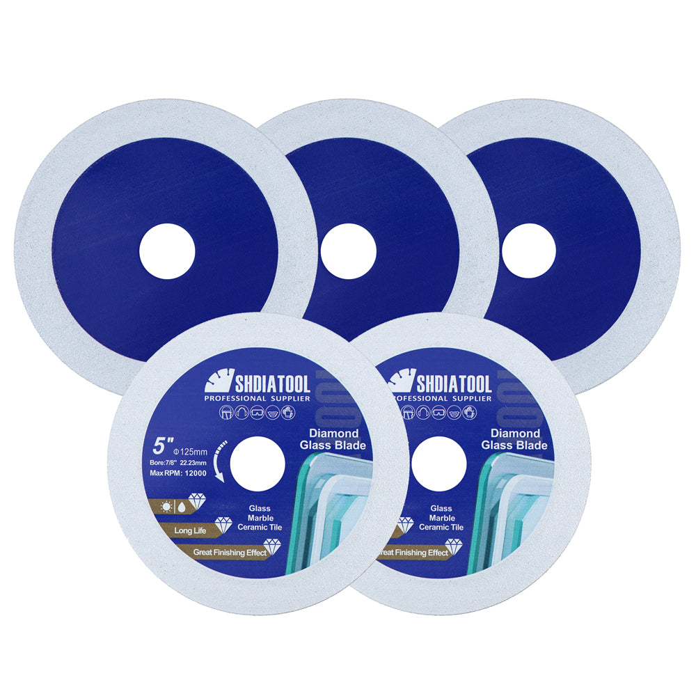DE Warehouse SHDIATOOL Diamond Cutting Grinding Glass Disc 1pc 125mm Saw Blade for Glass Ceramic