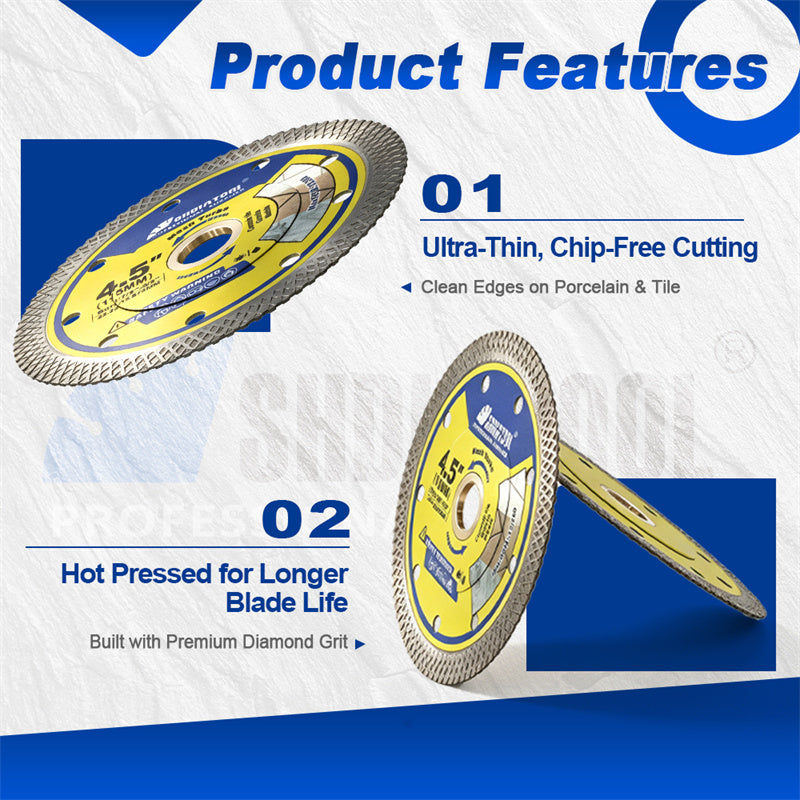 SHDIATOOL 115mm X Mesh Cutting Disc 1/2/3Pcs Diamond Saw Blade For Marble Ceramic Tile Granite 4.5Inch Circular Disc Plate
