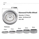 SHDIATOOL 3"/75mm Diamond Flat Profile Wheel (5 Styles Available) for Stone Tile - SHDIATOOL