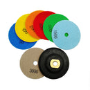 4inch Dry Diamond Polishing Pad for Granite 8pcs/set Mixed Grits Plus a Base Backer - SHDIATOOL
