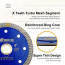 X Mesh Turbo Diamond Saw Blade 4"/4.5"/5" Cutting Ceramic Porcelain Marble