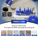 SHDIATOOL 12pcs Drilling Bit Kit Triangle Shank Carbide Bit 115mm X Mesh Cutting Disc Milling Bit Chamfer Hex for Granite Marble Porcelain