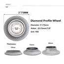 3"/75mm Vacuum Brazed Diamond Grinding Wheel Demi-bullnose Edge Profile 1pc - SHDIATOOL