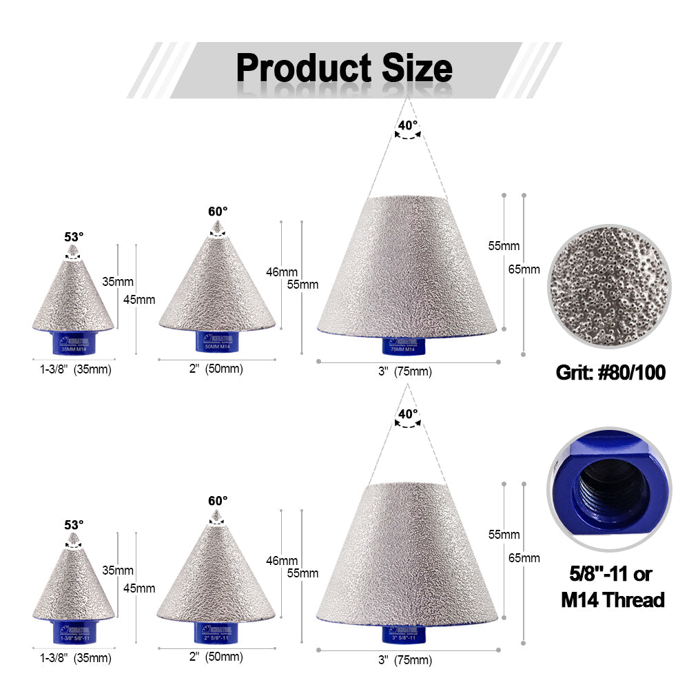 Diamond Beveling Chamfer Bits Enlarging Polishing Shaping for Granite Marble - SHDIATOOL
