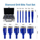 SHDIATOOL Diamond Drilling Bits Set 11pcs 6/6/6/8/10/12/20/25/28/32/35mm Round Shank Granite Marble Ceramic Vaccum Brazed Core Bit