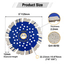 Diamond Segmented Saw Blade 125mm/5" Concrete Brick Masonry Stone Cutting Disc