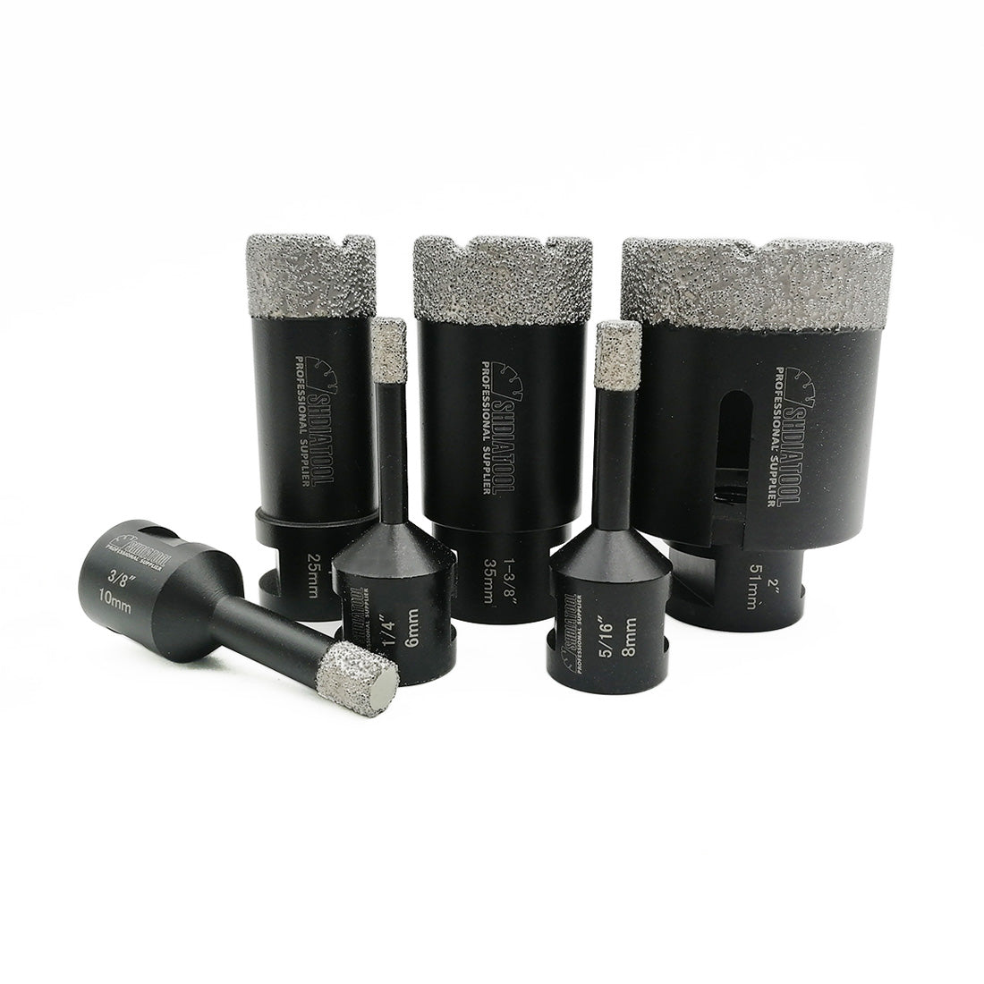 Diamond Core Drill Bits Set for Porcelain Tile Granite Marble 5/8-11 6/8/10/25/35/51mm